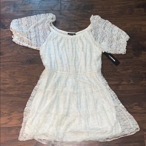 Dainty Off-White Lace Dress
